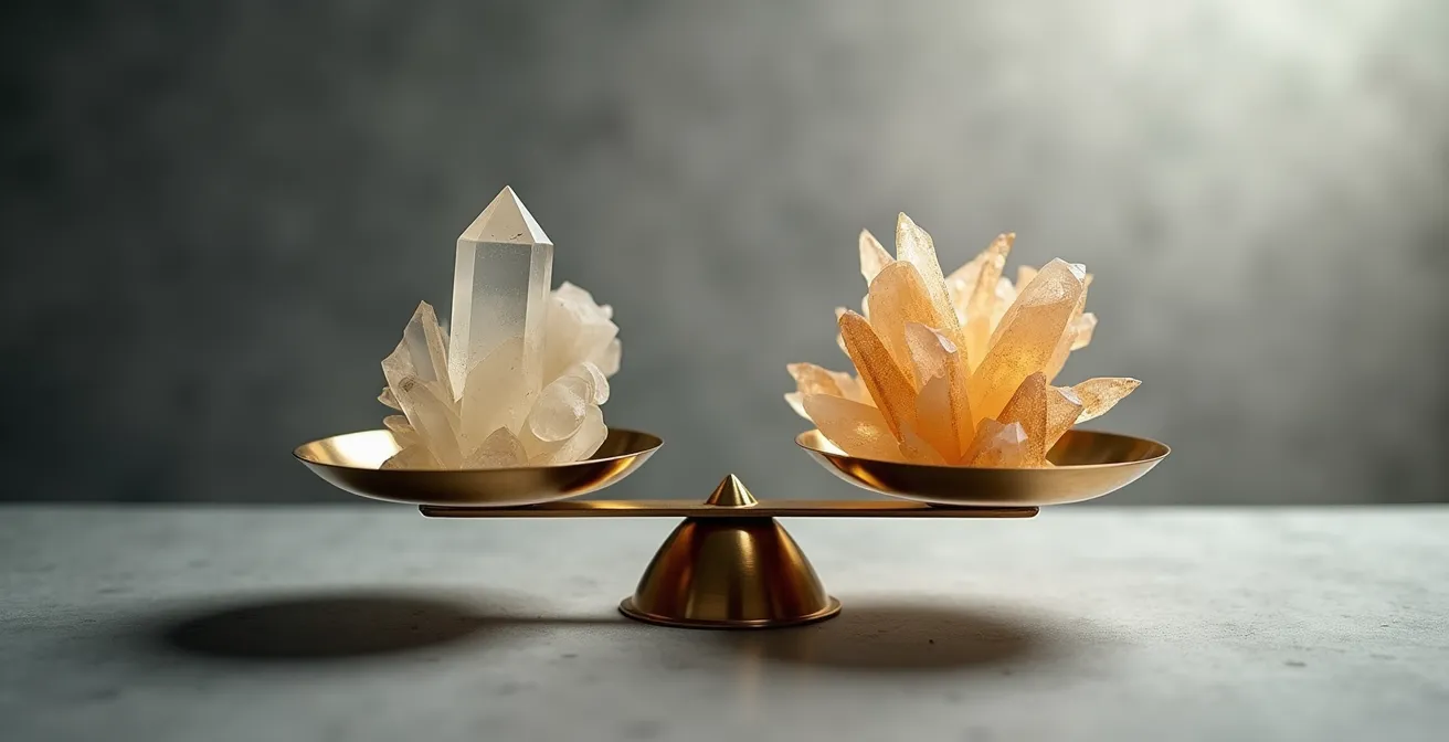 Visualisation abstraite des flux économiques entre boutique physique et plateforme digitale